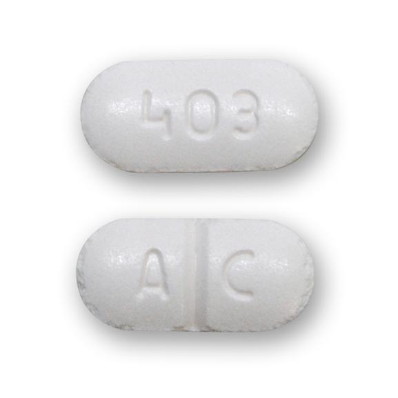 A C 403 Pill White Capsule/Oblong Pill Identifier